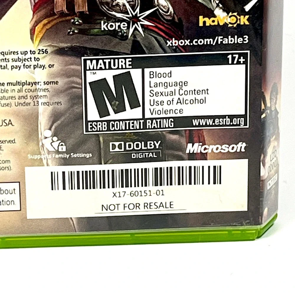 Fable III 3 Xbox 360 Game Microsoft Lionhead Studios Broken Case Heavy Wear